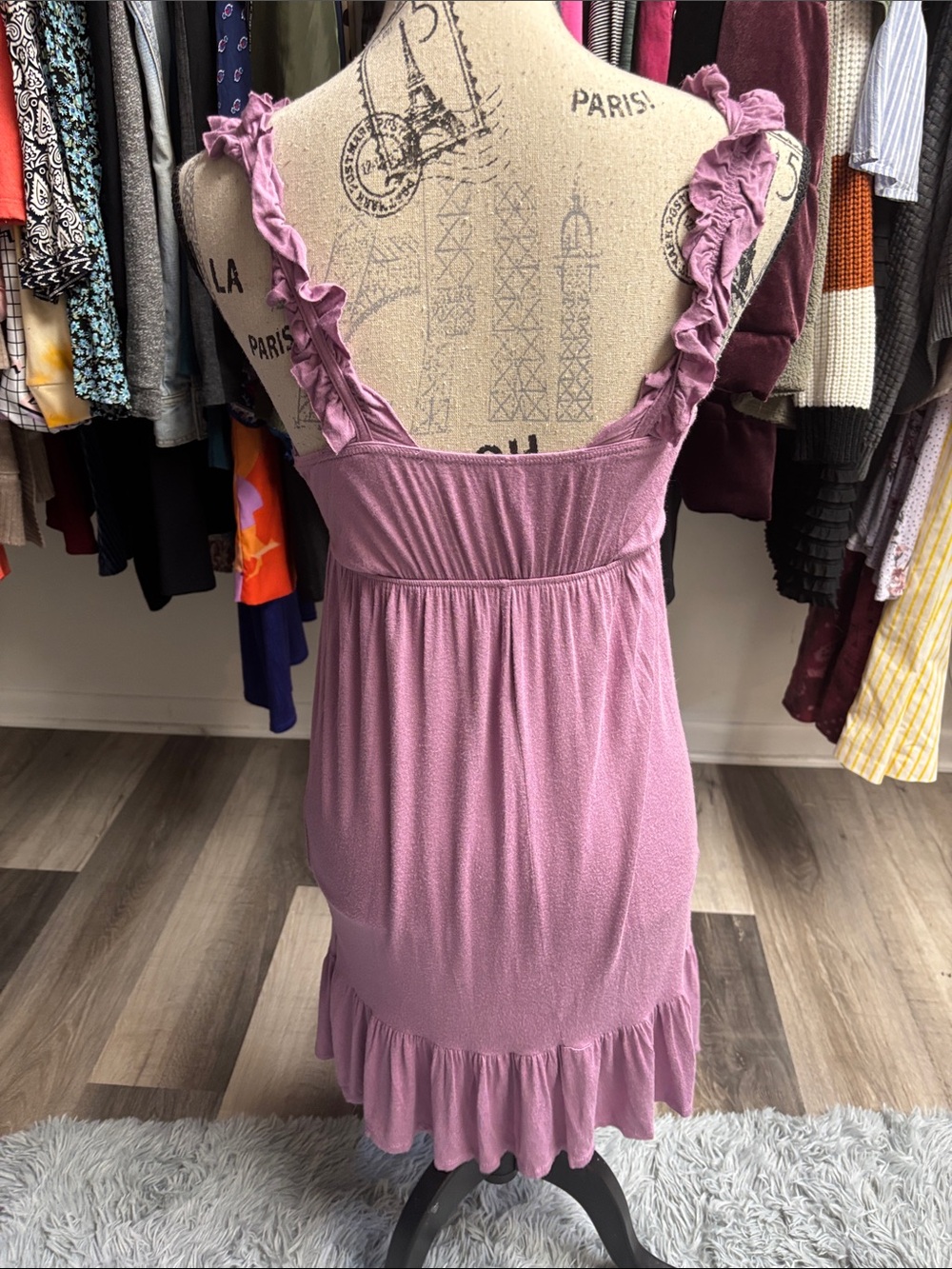 Y2K Ruffle-Shoulder Mini Dress - Picture 2 of 16